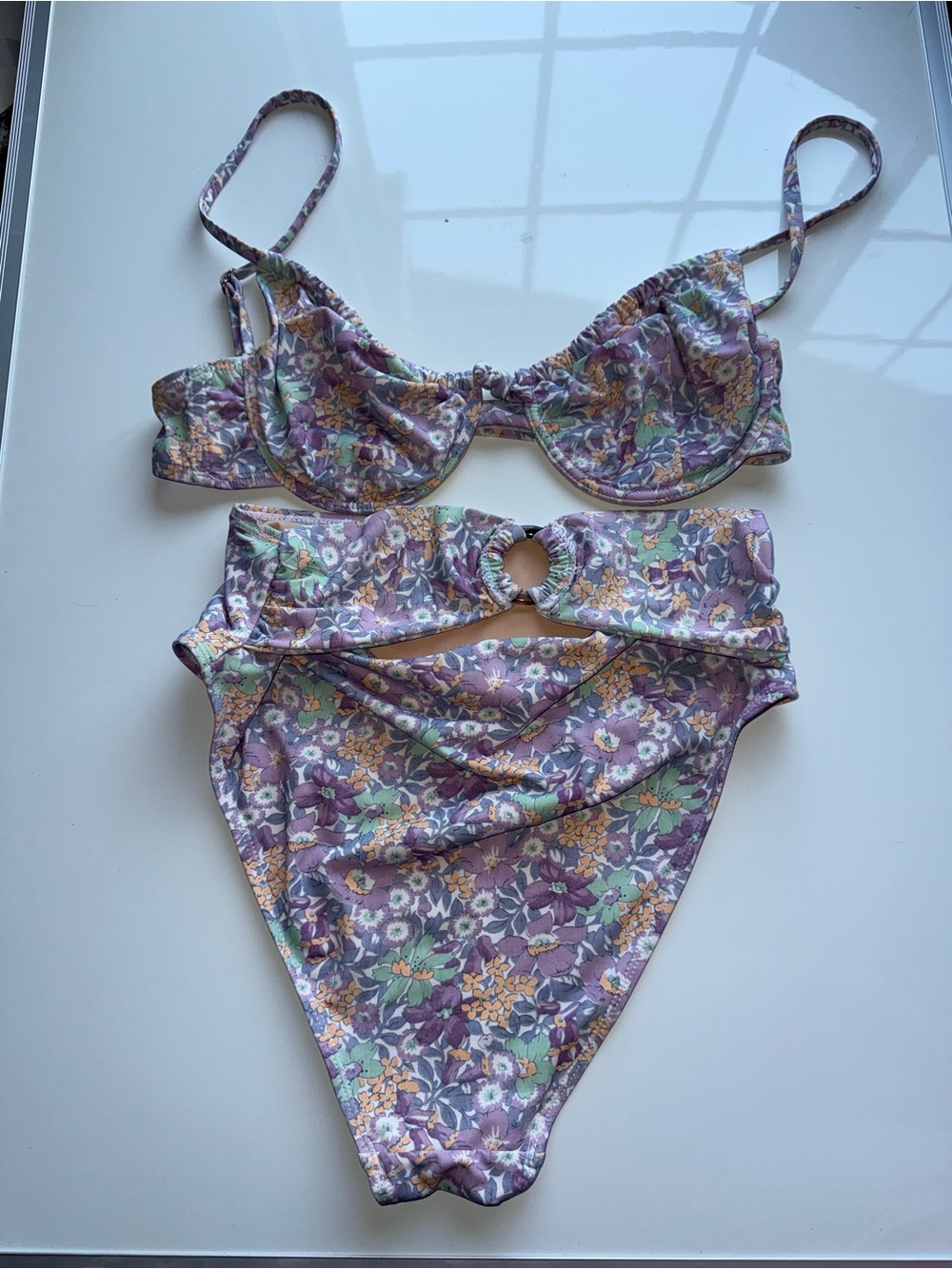 COTTON ON: BODY Vacation Resortwear Floral High-Waist Bikini Set in Lavender M